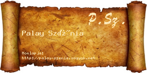Palay Szénia névjegykártya